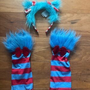 Blue and Red Striped Thing 1&2 Dr. Seuss Kids Costume Set Accessories